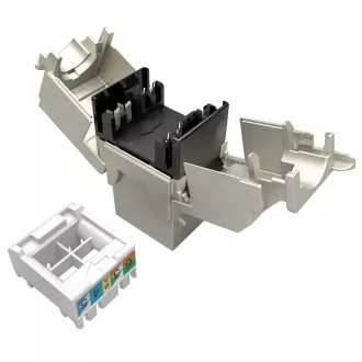MULTIPACK 24 kosov - samorezalni nastavek Solarix CAT6A STP SXKJ-10G-STP-BK-SA Raven komponente in 4PPoE