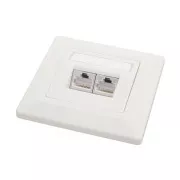 Vtičnica Solarix CAT6 STP 2 x RJ45 za vgradnjo podometno bela
