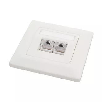 Vtičnica Solarix CAT6 STP 2 x RJ45 za vgradnjo podometno bela