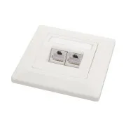 Vtičnica Solarix CAT6 STP 2 x RJ45 za vgradnjo podometno bela