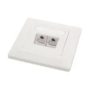 Vtičnica Solarix CAT6 STP 2 x RJ45 za vgradnjo podometno bela