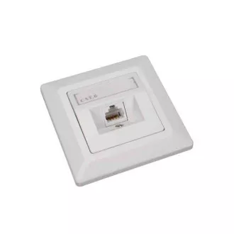 Vtičnica Solarix CAT6 UTP 1 x RJ45 za vgradnjo podometno bela