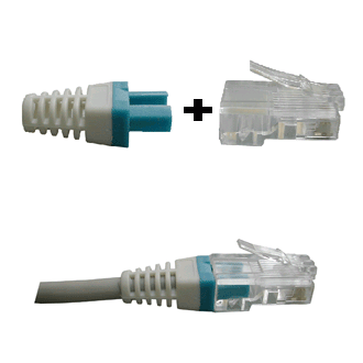 DATACOM Manšeta za konektor RJ 45 modra/bela 100 kosov