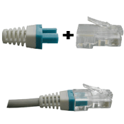 DATACOM Manšeta za konektor RJ 45 modra/bela 100 kosov