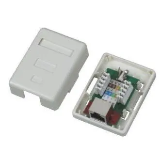 DATACOM STP enojna vtičnica nad ometom Cat5e 1 x RJ45 DATACOM STP enojna vtičnica nad ometom Cat5e 1 x RJ45