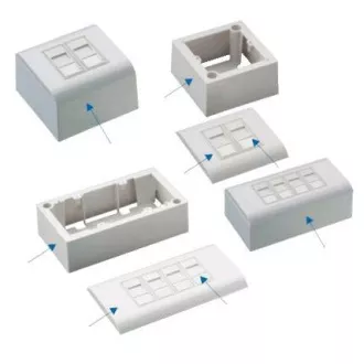 DATACOM Modul podatkovne vtičnice UTP CAT5E 4xRJ45 za vgradnjo v steno
