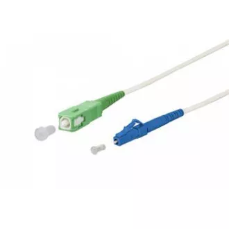 SC/APC - LC/UPC simplex 9/125 SM 5m arm.white 3mm B3 LSZH