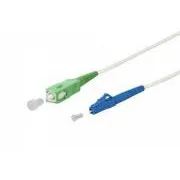 SC/APC - LC/UPC simplex 9/125 SM 5m arm.white 3mm B3 LSZH