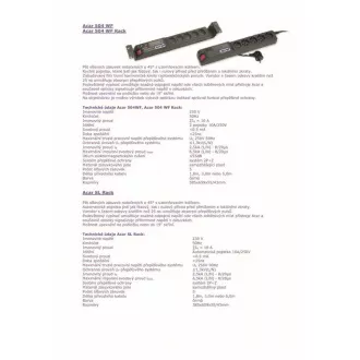 19" Acar 504WF 5x230V-5m črna preklopna zaščita 19" Acar 504WF 5x230V-5m črna preklopna zaščita