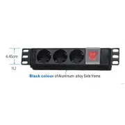 10" napajalna plošča OC 3x230V-2m PPO Black