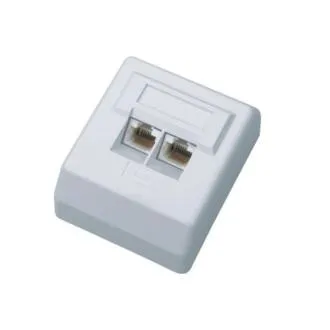 DATACOM UTP dvojna vtičnica nad ometom 45 stopinj - Cat5e DATACOM UTP dvojna vtičnica nad ometom 45 stopinj - Cat5e