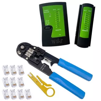 W-Star Set orodij WS140 Tester RJ45, klešče RJ45, odstranjevalec, 10x RJ45