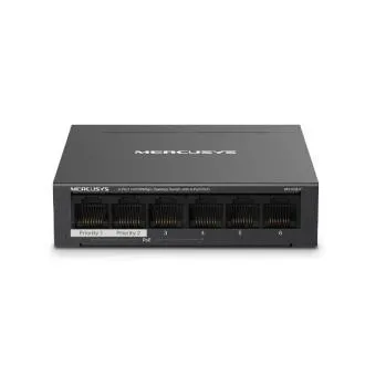 Mercusys MS106LP namizni stikalo s 6 FE-vtičnicami in 4 PoE  vtičnicami