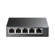 TP-Link TL-SF1005P 5x10/100 (4xPOE) 67 W namizni jekleni stikalo za CCTV
