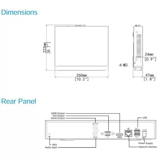 Uniview NVR301-04B-IQ, 4 kanali, max.IN:80Mbps/OUT:80Mbps, pametna analitika SIP, UMD, 4K HDMI