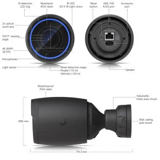 Ubiquiti UVC-AI-Pro - UniFi Protect Camera AI Professional črna Ubiquiti UVC-AI-Pro - UniFi Protect Camera AI Professional črna