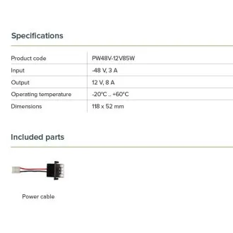 Modularno napajanje. 48V napajalnik za CCR, izhod 12 V, 8 A Modularno napajanje. 48V napajalnik za CCR, izhod 12 V, 8 A