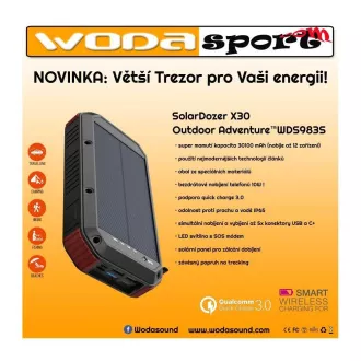 Wodasport - X30 - Solarna banka energije Wodasport® SolarDozer X30, Outdoor Adventure™ 30100 mAh 7v1