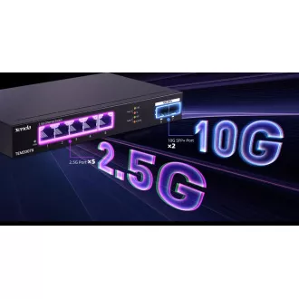 Tenda TEM2007X - Večgigabitno stikalo, 5x 2,5G RJ45 2x 10G SFP , MAC 16K, 6kV zaščita Tenda TEM2007X - Večgigabitno stikalo, 5x 2,5G RJ45 2x 10G SFP , MAC 16K, 6kV zaščita