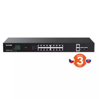 Tenda TEG1120P-16-150W PoE  Gigabitno stikalo 16x 1Gbps PoE  802.3af/at   2x SFP   2x RJ45, 135W, Rack
