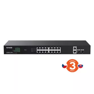 Tenda TEG1120P-16-150W PoE  Gigabitno stikalo 16x 1Gbps PoE  802.3af/at   2x SFP   2x RJ45, 135W, Rack