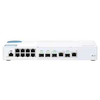 QNAP-ov upravljani stikalo QSW-M408-2C (12 vrat: 8x gigabitnih vrat   4x 10G SFP  / 2x 10GbE kombinirana vrata)