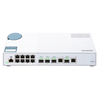 QNAP-ov upravljani stikalo QSW-M408-2C (12 vrat: 8x gigabitnih vrat   4x 10G SFP  / 2x 10GbE kombinirana vrata)