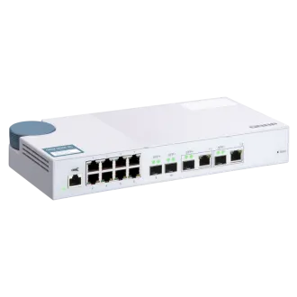 QNAP-ov upravljani stikalo QSW-M408-2C (12 vrat: 8x gigabitnih vrat   4x 10G SFP  / 2x 10GbE kombinirana vrata)