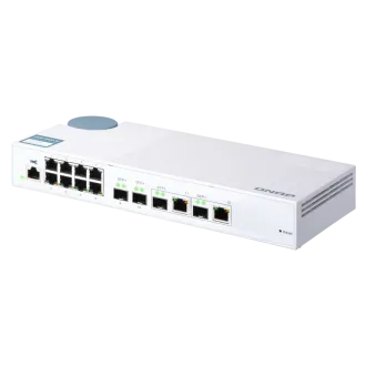 QNAP-ov upravljani stikalo QSW-M408-2C (12 vrat: 8x gigabitnih vrat   4x 10G SFP  / 2x 10GbE kombinirana vrata)