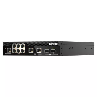 Upravljano stikalo QNAP QSW-M2106R-2S2T (6x 2,5GbE RJ45, 2x 10GbE RJ45, 2x 10GbE SFP , majhna širina)