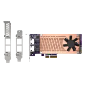 Serija QNAP QM2, 2 reži PCIe 2280 M.2 SSD, PCIe Gen3 x 4 , 2 x vrata Intel I225LM 2,5GbE NBASE-T