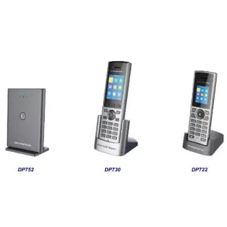 Grandstream DP730 IP telefon, 2,4-palčni zaslon, 2 računa SIP, video, BT, Micro USB, HAC, Push-to-talk