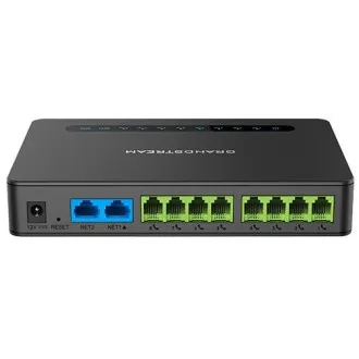 Grandstream HT818 V2 (ATA), 8x FXS, 2 profila SIP, 1x Gbit LAN, NAT usmerjevalnik, 3-potna konfiguracija.
