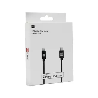 ER POWER Kabel USB-C/Svetloba 120 cm črn