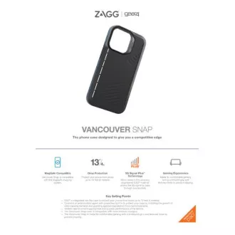 ZAGG GEAR4 D3O Vancouver Snap ovitek za iPhone 13 črn