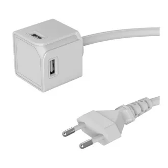 Podaljšek vtičnice. PowerCube USBcube EXTENDED 4x USB-A White (3A), kabel 1,5 m