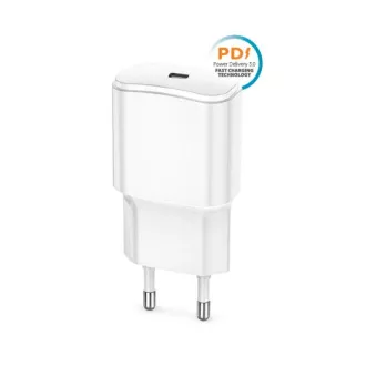Hitri polnilec Forever TC-01 PD 1x USB-C 20W bele barve