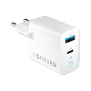 Hitri polnilec Forever GaN TC-06-45AC GaN PD QC 1x USB-C 1x USB 45W bela