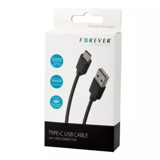 Podatkovni kabel Forever USB/USB-C 1m 1A črn
