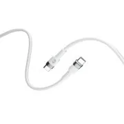Forever Prilagodljiv podatkovni kabel USB-C/USB-C 2m 100W Bela