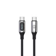 Podatkovni kabel z LCD zaslonom Forever USB-C/USB-C 1m 100W črn