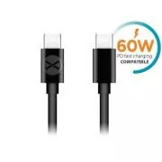 Podatkovni kabel Forever USB-C/USB-C 1m 3A črn