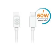 Podatkovni kabel Forever USB-C/USB-C 1m 3A bele barve