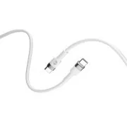 Forever Prilagodljiv podatkovni kabel USB-C/USB-C 2m 60W Bela