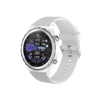 CARNEO Queen HR /44mm/srebrni/športni trak/bela