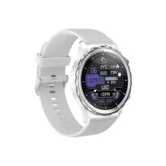 CARNEO Queen HR /44mm/srebrni/športni trak/bela