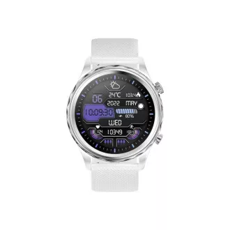 CARNEO Queen HR /44mm/srebrni/športni trak/bela