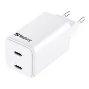 Sandbergov polnilec za izmenični tok z dvojnim USB-C PD65W EU