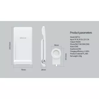 Nillkin PowerTrio 3v1 brezžični polnilec za Huawei Watch White