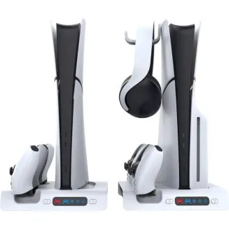 iPega P5S006 Večnamensko polnilno stojalo RGB s hlajenjem za PS5 Slim White iPega P5S006 Večnamensko polnilno stojalo RGB s hlajenjem za PS5 Slim White